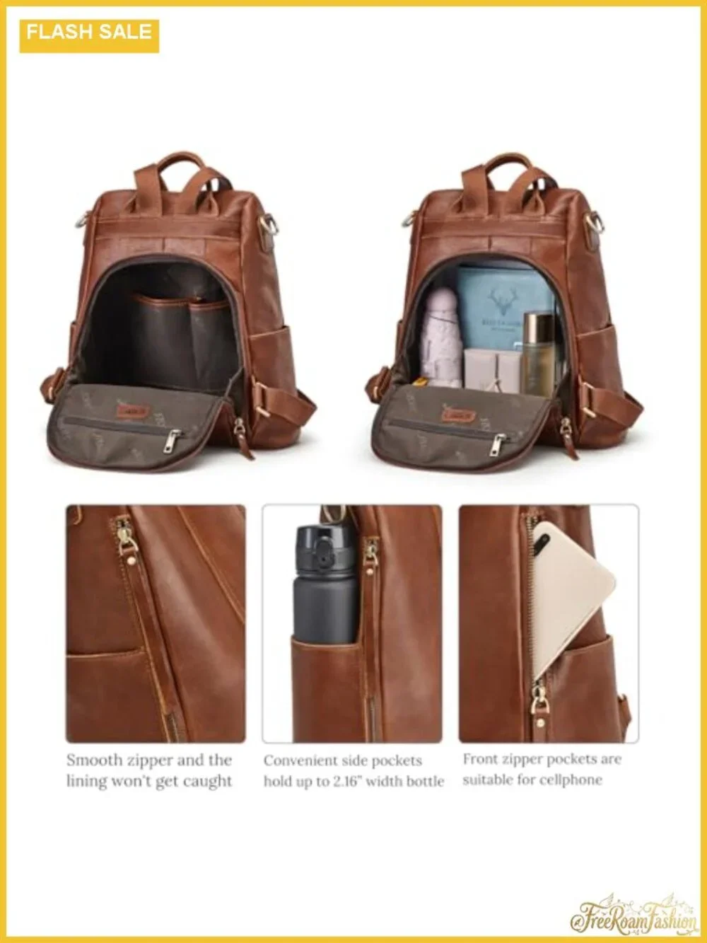Genuine Leather Women's Anti-Theft Backpack Purse Travel Rucksack 3 Ways